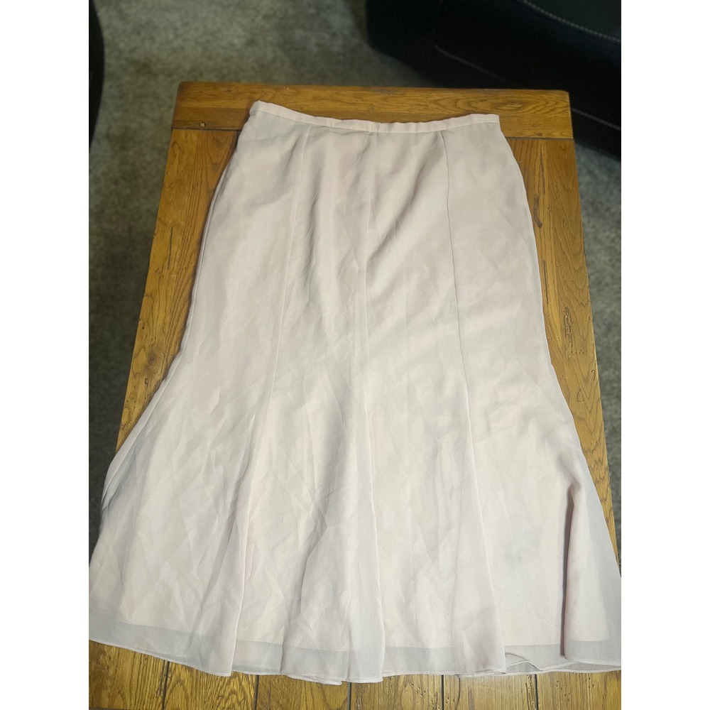 Blush Pink Chiffon Maxi Skirt Lined A-Line  Skirt 18W Tall